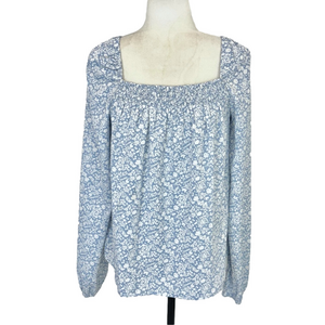 Saks Fifth Avenue blue floral blouse